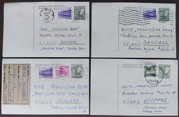 Yugoslavia 4 Travelled Postal Cards - Covers & Documents