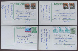 Yugoslavia 4 Travelled Postal Cards - Brieven En Documenten