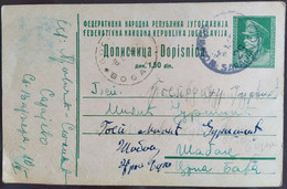 Yugoslavia Travelled Postal Card - Covers & Documents