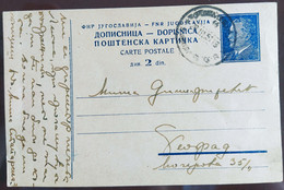 Yugoslavia Travelled Postal Card - Briefe U. Dokumente