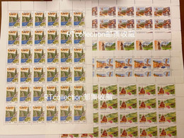 Russia 2001 Sheet Russian Regions Sightseeing Architecture Monuments Places Horse Tourism Animals Nature Stamps MNH - Feuilles Complètes