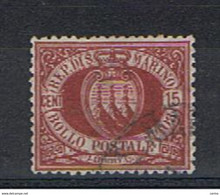 SAN  MARINO:  1892/94  STEMMA  -  15 C. CARMINIO  BRUNO  US. -  SASS.15 - Usados