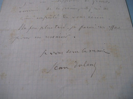 LETTRE AUTOGRAPHE SIGNEE DE JEAN DOLENT 1905 ECRIVAIN CRITIQUE ART SYMBOLISME CARRIERE KAHN - Sin Clasificación