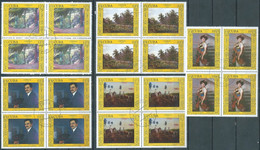 CUBA,1988 170th Anniversary Of The San Alejandro Academy Of Fine Arts ,Five Blocks Of Four Stamps, Obliterated - Sonstige & Ohne Zuordnung