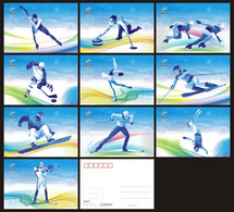 China 2022 Beijing 24th Winter Olympics/Olympic Games Sports, Set Of 10 - Winter 2022: Beijing