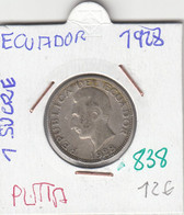 CR0838 MONEDA ECUADOR 1 SUCRE 1928 PLATA 12 - Equateur