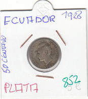 CR0852 MONEDA ECUADOR 50 CENTAVOS 1928 PLATA 5 - Ecuador