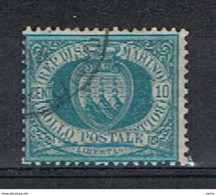 SAN  MARINO:  1892/94  STEMMA  -  10 C. VERDE  AZZURRO  US. -  SASS.14 - Oblitérés