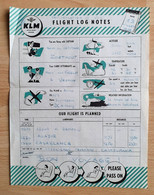 KLM Flight Log Notes Informations De Vol - Douglas DC4-1009 PH DB5 Schiedam - Bamako Agadir Casablanca 1954 - Inflight Magazines