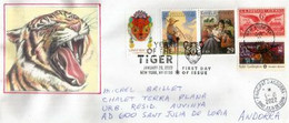 YEAR OF THE TIGER (USA) FDC NEW-YORK, Addressed To Andorre (Principality) 2022 - Storia Postale