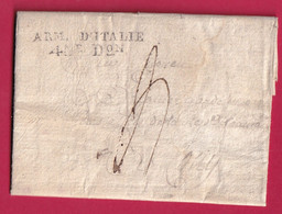 MARQUE ARMEE ITALIE 4EME DIV TEXTE AU BLOCUS DE MANTOUE MONTOVA 1797 ITALIE ITALIA LETTRE COVER FRANCE - Bolli Militari (ante 1900)