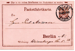 57380 - Deutsches Reich / Privatpost / Berlin - 1889 - 2Pfg GAKte PACKETFAHRT Innerh V Berlin - Postes Privées & Locales