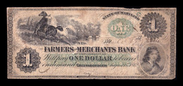 Estados Unidos United States 1 Dollar 1862 Farmers Merchants Bank Greensborough State Of Maryland - Maryland