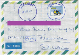 Brazil 2010 Cover From Afogados = Death By Drowned District Of Recife City To Florianópolis Cancel DH = After The Hour - Lettres & Documents