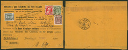 Préo Typo "Brussel 11 Bruxelles" Sur 1 & 2ctm Armoiries Sur Manchon "Horaires Des Chemins De Fer Belges" + Affrach. Comp - Typo Precancels 1906-12 (Coat Of Arms)