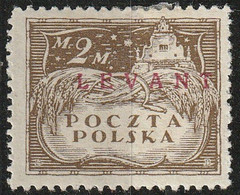 Pologne - Levant Polonais N° 10 MH Timbre De Pologne Surchargé Marque De Marchand Au Dos (H11) - Levant (Turkije)