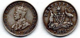 Australie   3 Pence  1936 M TB+ - Threepence