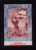 POLAND WWII Parachute Label Black Edge Mint Never Hinged - Vignettes De La Libération