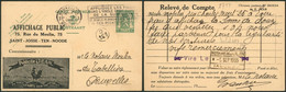 EP Au Type 35ctm Vert Voyagée De Bruxelles (1935) > Bruxelles + Repiquage PUB "Publicité Jean" - Cartoline 1934-1951