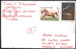 Mailed Cover (letter) With Stamps Fauna  Horses 1995 2005 From  Cuba - Lettres & Documents
