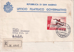 SAN MARINO 1956  LETTRE RECOMMANDEE - Briefe U. Dokumente