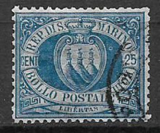 SAN MARINO 1894-99  CIFRA O STEMMA SASS. 30 USATO VF - Oblitérés