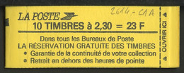 France - Frankreich Carnet 1990 Y&T N°CUC2614-C1A - Michel N°MH2751A*10 *** - 2,30f Marianne De Briat "la Réservation" - Modernes : 1959-...