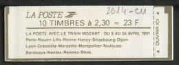 France - Frankreich Carnet 1990 Y&T N°CUC2614-C11 - Michel N°MH2751A*10 *** - 2,30f Marianne De Briat "le Train Mozart" - Modernes : 1959-...