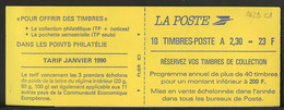France - Frankreich Carnet 1990 Y&T N°CUC2629-C1 - Michel N°MH2764*5+2765*5 *** - 2,30f Marianne De Briat "réservez" - Modern : 1959-…