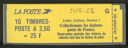 France - Frankreich Carnet 1991 Y&T N°CUC2715-C3 - Michel N°MH2589A*10 *** - 2,50f Marianne De Briat "loisir, Culture" - Modern : 1959-…