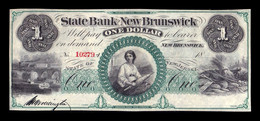 Estados Unidos The State Bank At New Brunswick 1 Dollar 1860`s SC UNC - New Jersey