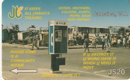 JAMAICA. JAM-14D - 14JAMD. Phonebox Vandalism. 1993. (015) - Jamaica