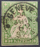 SWITZERLAND 1858 - Canceled - Sc# 40 - Used Stamps