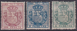 1879-166 CUBA SPAIN ESPAÑA 1879 COMPLETE SET TELEGRAPH TELEGRAFOS UNUSED NO GUM. - Telegraph