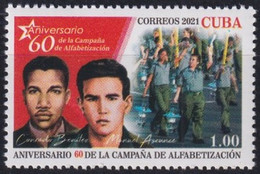 2021.28 CUBA MNH 2021 ANIV 60 LITERACY CAMPAING MANUEL ASCUNCE CONRADO BENITEZ. - Unused Stamps