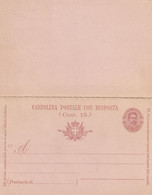 Italy - (1879) 1897 - King Humbert I - Carte Postale Con Risposta Postal Stationery - Other & Unclassified
