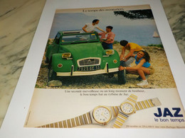 ANCIENNE PUBLICITE LE TEMPS DES AVENTURIERS  JAZ 1984 - Sveglie