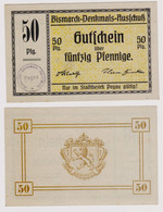 50 Pfennig Banknote Pegau Bismarck Denkmal Ausschuss Ohne Datum (120732) - Zwischenscheine - Schatzanweisungen