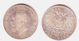 2 Mark Silber Münze Bayern König Ludwig III 1914 (MU0272) - 2, 3 & 5 Mark Silber