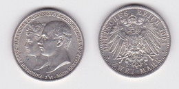 2 Mark Silber Münze Mecklenburg Schwerin Hochzeit 1904 (150707) - 2, 3 & 5 Mark Silver