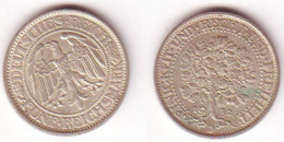 5 Mark Silber Münze Weimarer Republik Eichbaum 1932 D - 2, 3 & 5 Mark Silber