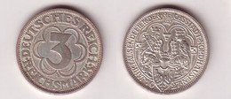 Silber Münze 3 Mark Jahrtausendfeier Nordhausen 1927 A Jäger 327 (116193) - Autres & Non Classés