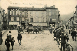 St Girons * La Place Des Esquives Et La Route D'aulus * Grand Café LIZIER POUECH * Café VIVES * Attelage - Saint Girons