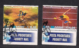 San Marino Saint-Marin 2002 Yvertn° 1807-1808 (°) Oblitéré Used Cote 5  € Sport Cyclisme Course De Haies - Gebruikt