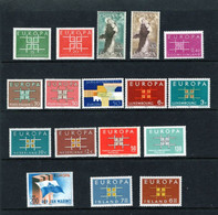 Lot   17 Timbres Series Completes  (10) EUROPA CEPT 1963 XX MNH Islande Turquie Espagne Allemagne Italie Saint Marin Fin - Collezioni