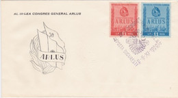 ARLUS ORGANIZATION CONGRESS, EMBOSSED ROUND STAMP, SPECIAL COVER, 1950, ROMANIA - Covers & Documents