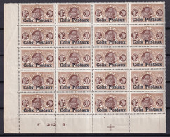 SPM - 1917 - COLIS POSTAUX - YVERT N°4 ** MNH BLOC De 20 COIN DE FEUILLE NUMEROTE ! - COTE = 160++ EUR. - - Unused Stamps