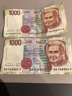 ITALIE / LOT De 2 BILLETS De 1000 LIRE - Sonstige – Europa