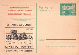 DDR - POSTKARTE 10 PF 50 JAHRE WEGENER-GRÖNLAND-EXPEDITION / ZO199 - Private Postcards - Mint