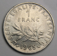 1 Franc Semeuse 1965, Petite Chouette, Nickel - V° République - 1 Franc